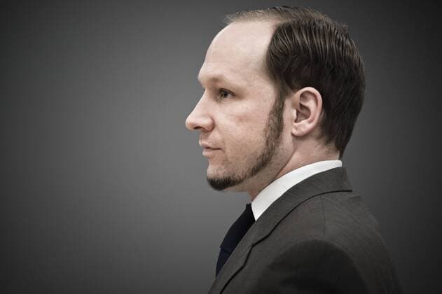 June 6, 2012 - Oslo, Norway - Norwegian terrorist and right wing extremist Anders Behring Breivik appears in court during his ten week trial in the Oslo courthouse. - ZUMAw111