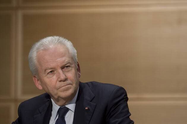 Ruediger Grube, Deutsche Bahn AG DEU, Deutschland, Germany, Berlin, 25.01.2016 Ruediger Grube, Vorsitzender des Vorstandes der Deutschen Bahn AG, anlaesslich der Konferenz der SPD zum Thema Bildung Chancen Zukunft Gerechte Bildungspolitik fuer alle in Deutschland im Willy-Brandt-Haus, der Parteizentrale der SPD, in Berlin. Ruediger Grube, ceo of the German railway company DB Deutsche Bahn, during a conference of the SPD on Education inside the headquarters of Germany s Social Democratic Party SPD in Berlin.