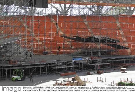 A view of the arrangements for The Rolling Stones concert at Unico stadium in La Plata, Buenos Aires, Argentina, 02 January 2016. EFE David Fernandez ARRANGEMENTS FOR THE ROLLING STONES CONCERT IN BUENOS AIRES !ACHTUNG: NUR REDAKTIONELLE NUTZUNG!  BAS001 20160202-635900356250195052