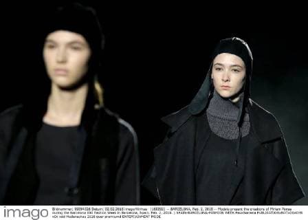 (160202) -- BARCELONA, Feb. 2, 2016 -- Models present the creations of Miriam Ponsa during the Barcelona 080 Fashion Week in Barcelona, Spain, Feb. 2, 2016. ) SPAIN-BARCELONA-FASHION WEEK PauxBarrena 