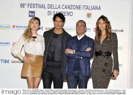 Sanremo Musikfestival PK Sanremo : Prima PK Pressetermin : Carlo Conti tra Virginia Raffaele Gabriel Garko e Madalina Ghinea  MaurizioxDAvanzo