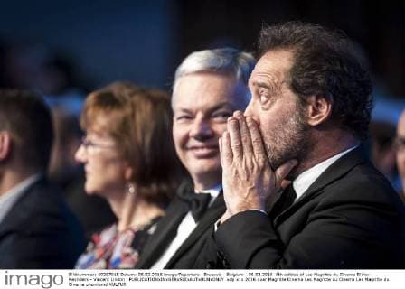 Brussels - Belgium - 06.02.2016 6th edition of Les Magritte du Cinema Didier Reynders - Vincent Lindon 