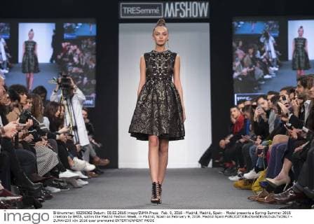 Feb. 9, 2016 - Madrid, Madrid, Spain - Model presents a Spring-Summer 2016 creation by BREA, within the Madrid Fashion Week, in Madrid, Spain on February 9, 2016. Madrid Spain  - ZUMAn230