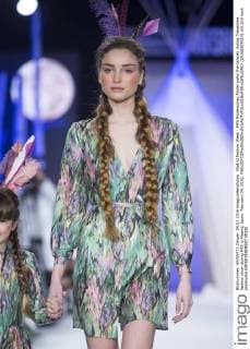 Madrid Fashion Week - MFS Modenschau Model walks the catwalk during Tresemme fashion show during MFS in Madrid, Spain. February 09, 2016.  (20160209014)