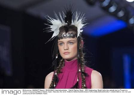 Madrid Fashion Week - MFS Modenschau Model walks the catwalk during Tresemme fashion show during MFS in Madrid, Spain. February 09, 2016.  (20160209012)
