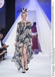 Madrid Fashion Week - MFS Modenschau Model walks the catwalk during David Christian fashion show at MFS in Madrid, Spain. February 09, 2016.  (20160209023)