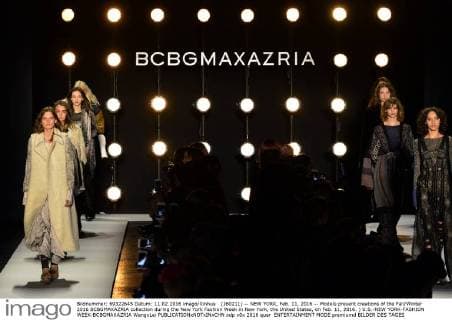 (160211) -- NEW YORK, Feb. 11, 2016 -- Models present creations of the Fall Winter 2016 BCBGMAXAZRIA collection during the New York Fashion Week in New York, the United States, on Feb. 11, 2016. ) U.S.-NEW YORK-FASHION WEEK-BCBGMAXAZRIA WangxLei 