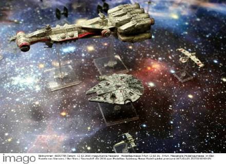 Modellbaumesse Erfurt 12.02.16 , Erfurt, Messehalle,Modellbaumesse, im Bild: Modelle von Starwars Star Wars Raumschiff