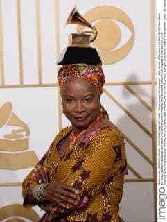 Singer songwriter Angelique Kidjo, winner of the award for Best World Music Album for Sings, appears backstage during the 58th annual Grammy Awards held at Staples Center in Los Angeles on February 15, 2016.  LAP20160215808 PHILxMCCARTEN