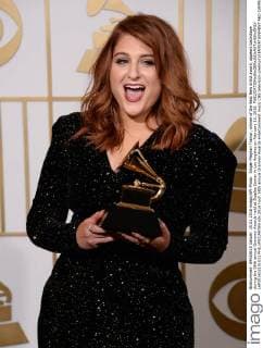 Singer Meghan Trainor, winner of the Best New Artist award, appears backstage during the 58th annual Grammy Awards held at Staples Center in Los Angeles on February 15, 2016.  LAP201602151031 PHILxMCCARTEN