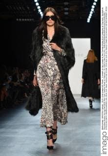 A model on the runway at the Thomas Wylde 2016 Collection at The Dock, Skylight at Moynihan Station during Fall 2016 New York Fashion Week on February 15, 2016 in New York City.  NYP20160215870 ANDREAxHANKS