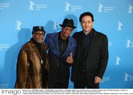 Regisseur Spike Lee mit Nick Cannon und John Cusack beim Chi-Raq Photocall im Rahmen der 66. Internationale Filmfestspiele Berlin Berlinale am 16.02.2016 in Berlin Berlinale 2016- Chi-Raq Photocall 
