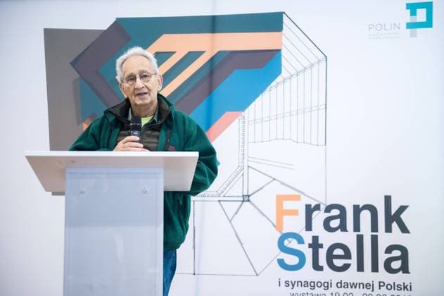 Frank Stella in Warsaw Frank Stella, an American painter and printmaker attend a press conference connected with his exhibition at on February 18, 2016 at Polin, the Museu of the History of Polish Jews on February 18, 2016 in Warsaw, Poland. EN_01202005_0009 