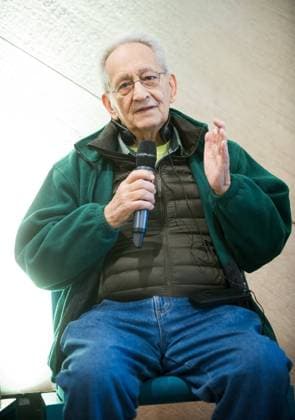 Frank Stella in Warsaw Frank Stella, an American painter and printmaker attend a press conference connected with his exhibition at on February 18, 2016 at Polin, the Museu of the History of Polish Jews on February 18, 2016 in Warsaw, Poland. EN_01202005_0010 