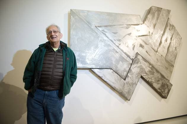 Frank Stella in Warsaw Frank Stella, an American painter and printmaker attend a press conference connected with his exhibition at on February 18, 2016 at Polin, the Museu of the History of Polish Jews on February 18, 2016 in Warsaw, Poland. EN_01202005_0020 