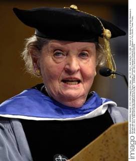Jan. 27, 2012 - Fort Worth, TX, USA - Former U.S. Secretary of State Madeleine K. Albright delivers an address during inauguration of Texas Wesleylan University President Frederick G. Slabach in Fort Worth, Texas, Friday, January 27, 2012. - ZUMAm67_