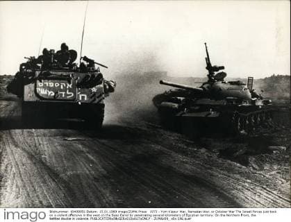 1973 - Yom Kippur War, Ramadan War, or October War The Israeli forces just took on a violent offensive in the west on the Suez Canal by penetrating several kilometers of Egyptian territory. On the Northern Front, the battles double in violence. - ZUMAk09_