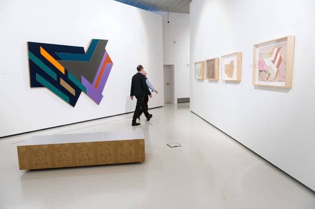 Frank Stella in Warsaw An exhibition of paintings by Frank Stella, an American painter and printmaker, at Polin, the Museum of the History of Polish Jews on February 18, 2016 in Warsaw, Poland. Pictured: Frank Stella Bogoria IV , 1971. EN_01202005_0024 