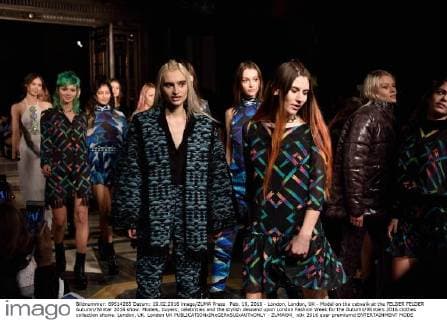 Feb. 19, 2016 - London, London, UK - Model on the catwalk at the FELDER FELDER Autumn Winter 2016 show. Models, buyers, celebrities and the stylish descend upon London Fashion Week for the Autumn Winters 2016 clothes collection shows. London, UK. London UK  - ZUMAl94_