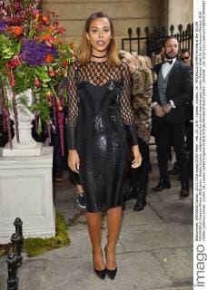 Feb. 20, 2016 - London, London, UK - ROCHELLE HUMES arrives at the JULIEN MACDONALD Autumn Winter 2016 show. Models, buyers, celebrities and the stylish descend upon London Fashion Week for the Autumn Winters 2016 clothes collection shows. London, UK. London United Kingdom  - ZUMAl94_