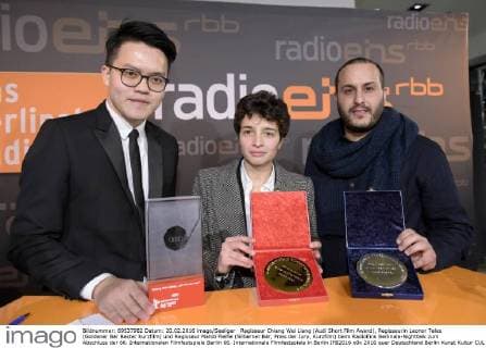 Regisseur Chiang Wei Liang (Audi Short Film Award), Regisseurin Leonor Teles (Goldener Bär Bester Kurzfilm) und Regisseur Mahdi Fleifel (Silberner Bär, Preis der Jury, Kurzfilm) beim RadioEins Berlinale-Nighttalk zum Abschluss der 66. Internationalen Filmfestspiele Berlin 66. Internationale Filmfestspiele in Berlin IFB2016