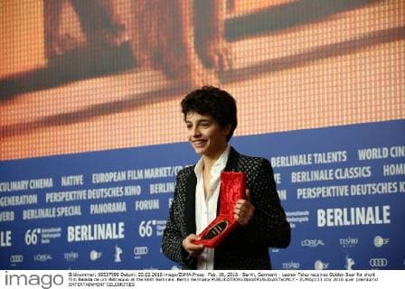 Feb. 20, 2016 - Berlin, Germany - Leonor Teles receives Golden Bear for short film Balada de um Batraquio at the 66th Berlinale. Berlin Germany - ZUMAp133