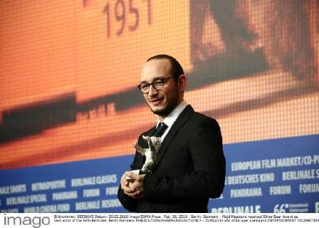 Feb. 20, 2016 - Berlin, Germany - Majd Mastoura received Silver Bear Award as best actor of the 66th Berlinale. Berlin Germany - ZUMAp133