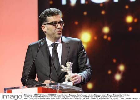 Regisseur Danis Tanovic mit dem Silbernen Bären (Grosser Preis der Jury) für den Film DEATH IN SARAJEVO anlässlich der Preisverleihung der 66. Internationalen Filmfestspiele Berlin 66. Internationale Filmfestspiele in Berlin IFB2016