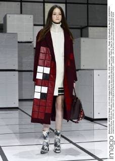 Feb. 21, 2016 - London, London, UK - Model on the catwalk at the ANYA HINDMARCH Autumn Winter 2016 show. Models, buyers, celebrities and the stylish descend upon London Fashion Week for the Autumn Winters 2016 clothes collection shows. London, UK. London UK  - ZUMAl94_