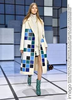 Feb. 21, 2016 - London, London, UK - Model on the catwalk at the ANYA HINDMARCH Autumn Winter 2016 show. Models, buyers, celebrities and the stylish descend upon London Fashion Week for the Autumn Winters 2016 clothes collection shows. London, UK. London UK  - ZUMAl94_