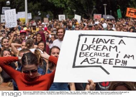 Feb. 21, 2016 - Sydney, NSW, Australia - Demonstrators gathered in Hyde park to listen to speakers and musicians. Sydney Australia - ZUMAp133