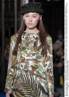 Feb. 21, 2016 - London, Covent Garden, United Kingdom - Model walks down the catwalk wearing Zaheer Abbas s Autumn Winter 2016 collection. London United Kingdom - ZUMAp133