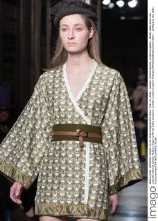 Feb. 21, 2016 - London, Covent Garden, United Kingdom - Model walks down the catwalk wearing Zaheer Abbas s Autumn Winter 2016 collection. London United Kingdom - ZUMAp133