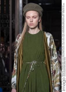 Feb. 21, 2016 - London, Covent Garden, United Kingdom - Model walks down the catwalk wearing Zaheer Abbas s Autumn Winter 2016 collection. London United Kingdom - ZUMAp133