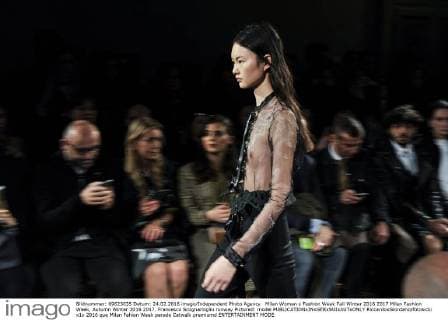 Milan Woman s Fashion Week Fall Winter 2016 2017 Milan Fashion Week, Autumn Winter 2016 2017. Francesco Scognamiglio runway Pictured: model  RiccardoxGiordano fotosicki