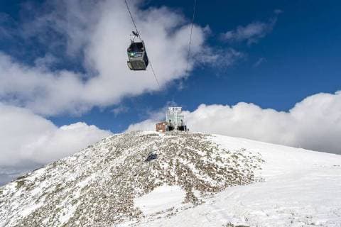 Upper station of the cableway to the top of the Czech highest peak Snezka (1,603 metres, 5,259 ft), Pec pod Snezkou, 150 kilometres (93 miles) East North of Prague, on Thursday, February 26, 2016. Falling temperatures and snow-falling improved conditions for skiing and winter hiking in one of the Czech most popular winter resort in the Krkonose Mountains. (CTKxPhoto DavidxTanecek) CTKPhotoP201602250631801  TAD 012