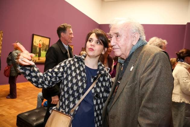 23.02.2016, Bank Austria Kunstforum, BALTHUS in Wien, Ausstellung d. geheimnisvollen Pop-Star der Moderne im Bild: Cecile Debray -Kuratorin, Daniel Spoerri
