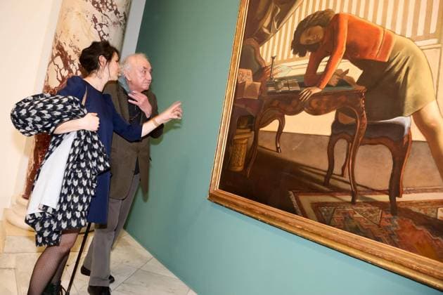 23.02.2016, Bank Austria Kunstforum, BALTHUS in Wien, Ausstellung d. geheimnisvollen Pop-Star der Moderne im Bild: Cecile Debray -Kuratorin, Daniel Spoerri
