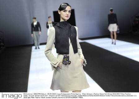 Milan Woman s Fashion Week Fall Winter 2016 2017 Milan Fashion Week, Autumn Winter 2016 2017. Emporio Armani fashionshow Pictured: model  RiccardoxGiordanox xfotosicki