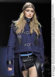 Milan Woman s Fashion Week Fall Winter 2016 2017 Milan Fashion Week, Autumn Winter 2016 2017. Versace fashionshow Pictured: Gigi Hadid  RiccardoxGiordanox xfotosicki