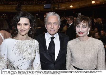 205239 Arnal-De Rosa Starface 2016-02-26 Paris France 41ème cérémonie des CESAR. Salle. Douglas, Michael; Binoche, Juliette; Scott-Thomas, Kristin  Copyright: xArnal-DexRosax xStarfacex STAR_205239_035