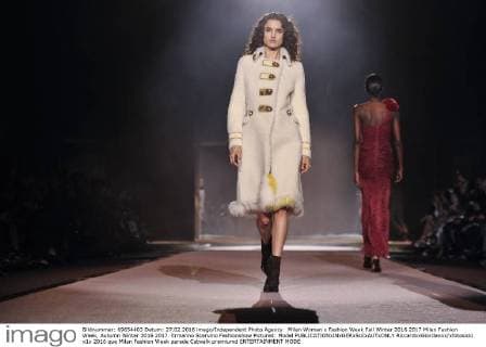 Milan Woman s Fashion Week Fall Winter 2016 2017 Milan Fashion Week, Autumn Winter 2016 2017. Ermanno Scervino Fashionshow Pictured: Model  RiccardoxGiordanox xfotosicki