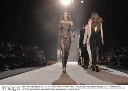 Milan Woman s Fashion Week Fall Winter 2016 2017 Milan Fashion Week, Autumn Winter 2016 2017. Ermanno Scervino Fashionshow Pictured: Model  RiccardoxGiordanox xfotosicki