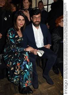 Woman s Milan Fashion Week Fall Winter 2016 2017 Milan Fashion Week Autumn Winter 2016 2017. Marras Frontrow Pictured Geppi Cucciari with her husband Luca  SimonaxChioccia