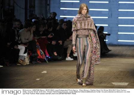 Milan Woman s Fashion Week Fall Winter 2016 2017 Milan Fashion Week, Autumn Winter 2016 2017. Missoni Fashionshow Pictured: model  RiccardoxGiordanox xfotosicki