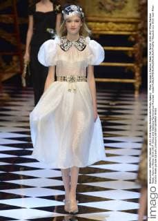 Milan Woman s Fashion Week Fall Winter 2016 2017 Milan Fashion Week, Autumn Winter 2016 2017. Dolce and Gabbana Fashionshow Pictured: model  fotosicki