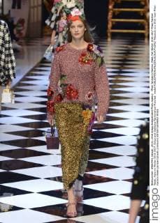 Milan Woman s Fashion Week Fall Winter 2016 2017 Milan Fashion Week, Autumn Winter 2016 2017. Dolce and Gabbana Fashionshow Pictured: model  fotosicki