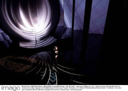 Feb 28, 2016 - Hollywood, California, U.S. - Oscar-nominee Sam Smith performs during the live ABC Telecast of The 88th Oscars at the Dolby Theatre. Hollywood U.S. - ZUMAz03_