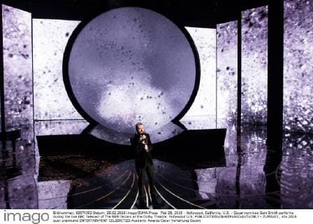 Feb 28, 2016 - Hollywood, California, U.S. - Oscar-nominee Sam Smith performs during the live ABC Telecast of The 88th Oscars at the Dolby Theatre. Hollywood U.S. - ZUMAz03_