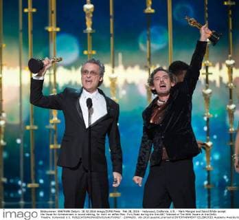 Feb 28, 2016 - Hollywood, California, U.S. - Mark Mangini and David White accept the Oscar for Achievement in sound editing, for work on œMad Max: Fury Road during the live ABC Telecast of The 88th Oscars at the Dolby Theatre. Hollywood U.S. - ZUMAz03_